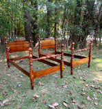 Pair of Twin Federal Style Four Post Beds