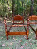 Pair of Twin Federal Style Four Post Beds
